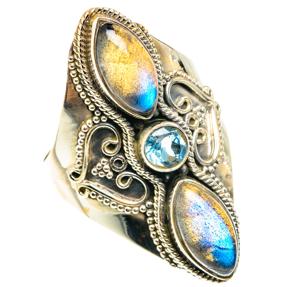 Labradorite Rings handcrafted by Ana Silver Co - RING75562