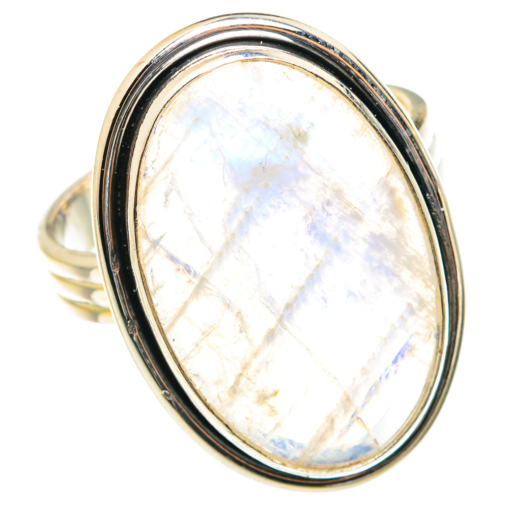 Rainbow Moonstone Rings handcrafted by Ana Silver Co - RING75578