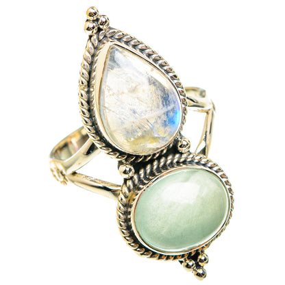 Rainbow Moonstone Rings handcrafted by Ana Silver Co - RING75610