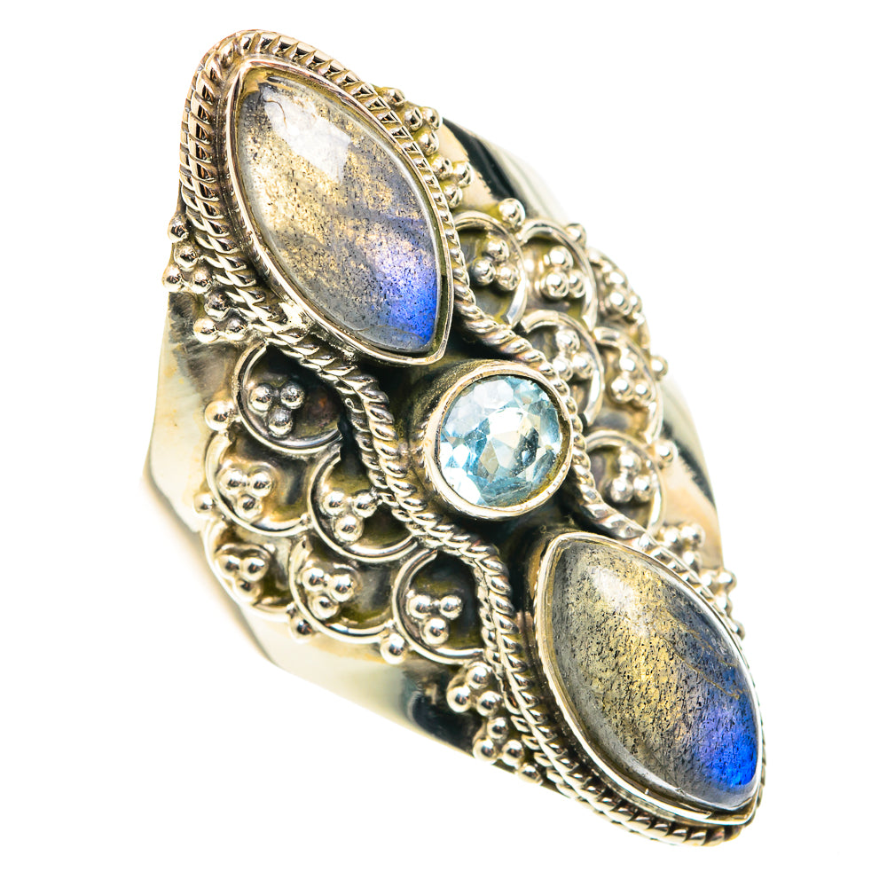 Labradorite Rings handcrafted by Ana Silver Co - RING75613