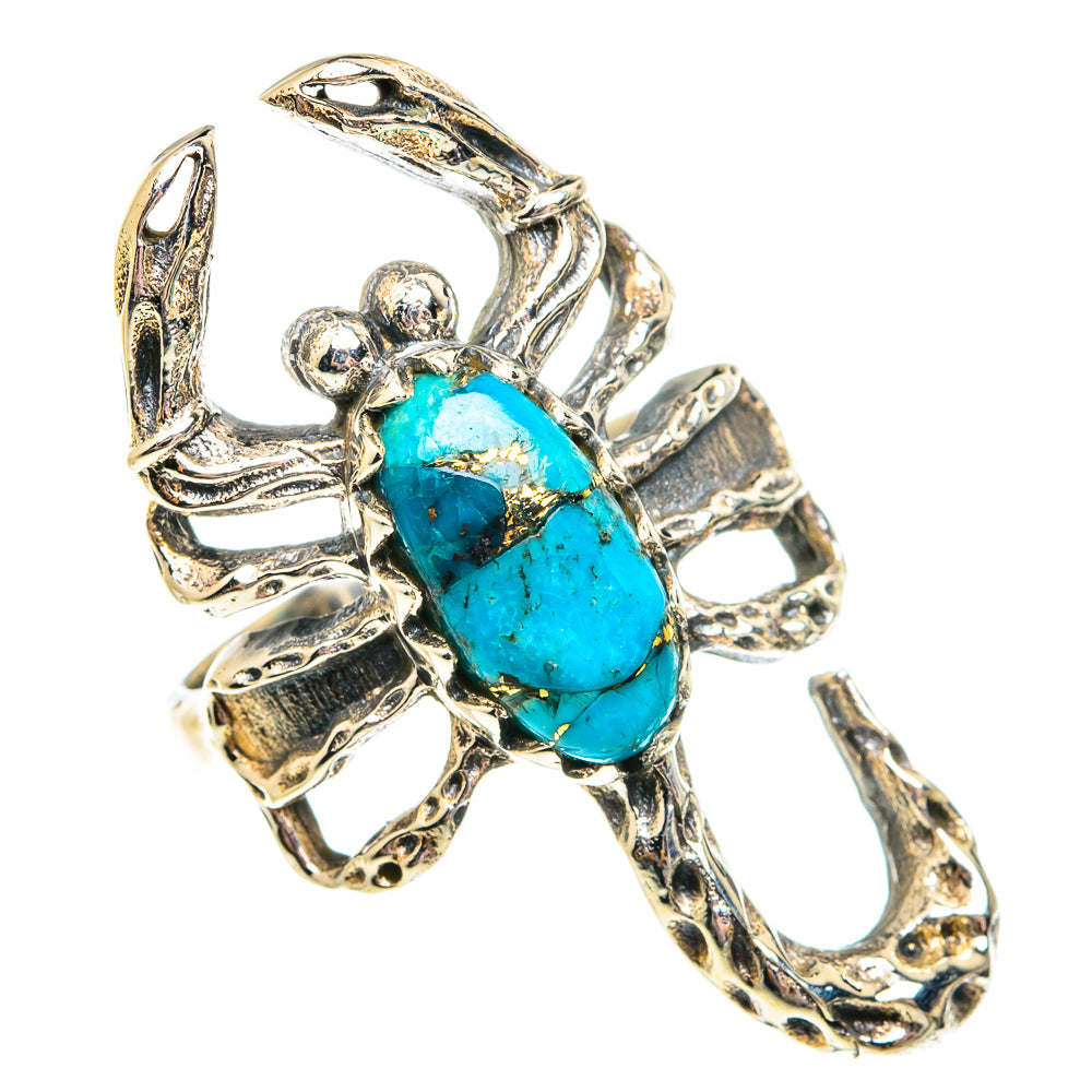 Blue Copper Composite Turquoise Rings handcrafted by Ana Silver Co - RING75625
