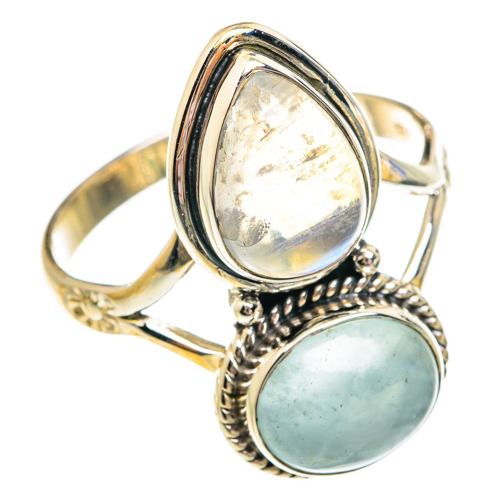 Rainbow Moonstone Rings handcrafted by Ana Silver Co - RING75653
