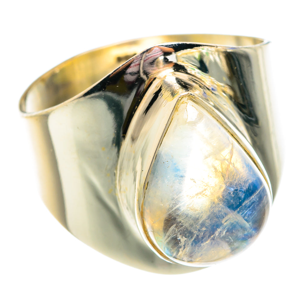 Rainbow Moonstone Rings handcrafted by Ana Silver Co - RING75671