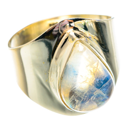 Rainbow Moonstone Rings handcrafted by Ana Silver Co - RING75671