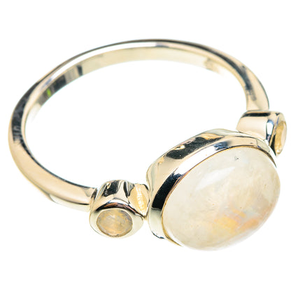Rainbow Moonstone Rings handcrafted by Ana Silver Co - RING75697