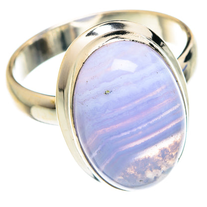 Blue Lace Agate Rings handcrafted by Ana Silver Co - RING75699