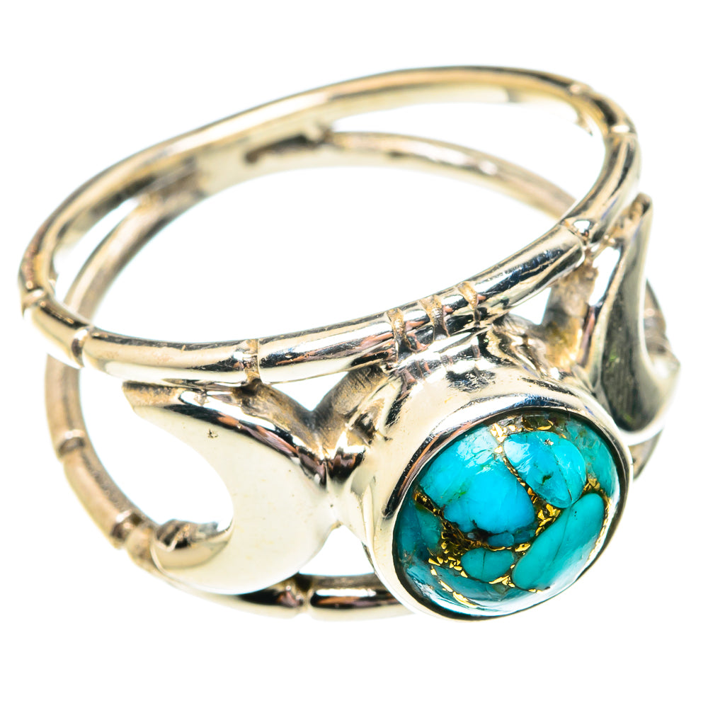 Blue Copper Composite Turquoise Rings handcrafted by Ana Silver Co - RING75726