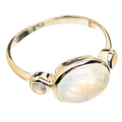 Rainbow Moonstone Rings handcrafted by Ana Silver Co - RING75743