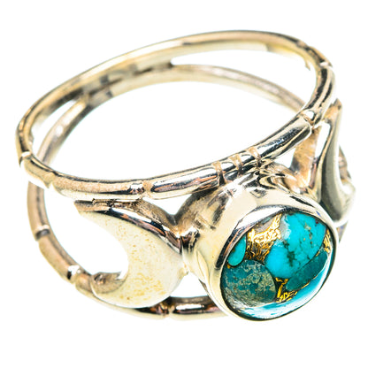 Blue Copper Composite Turquoise Rings handcrafted by Ana Silver Co - RING75751