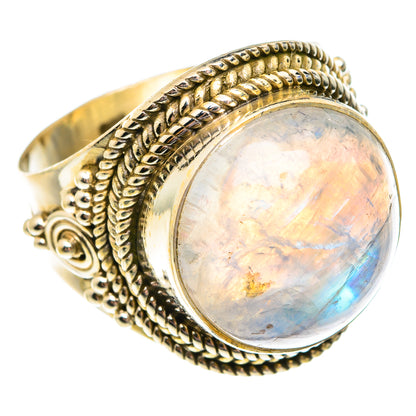 Rainbow Moonstone Rings handcrafted by Ana Silver Co - RING75767