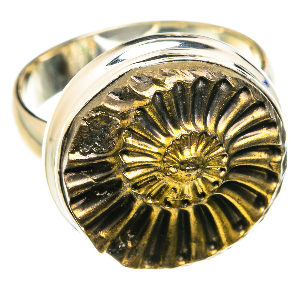 Pyrite Fossil Rings handcrafted by Ana Silver Co - RING75787