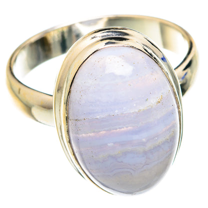 Blue Lace Agate Rings handcrafted by Ana Silver Co - RING75791