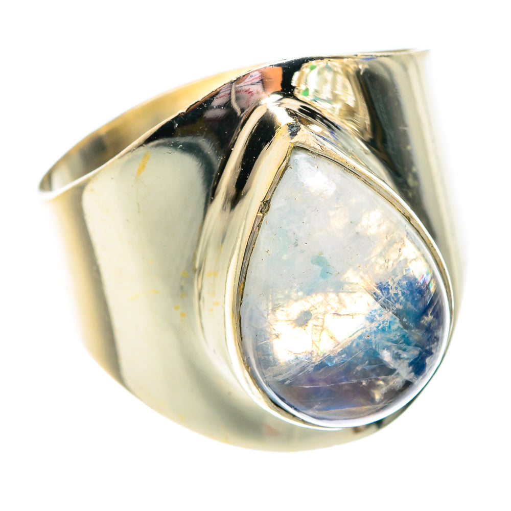 Rainbow Moonstone Rings handcrafted by Ana Silver Co - RING75792
