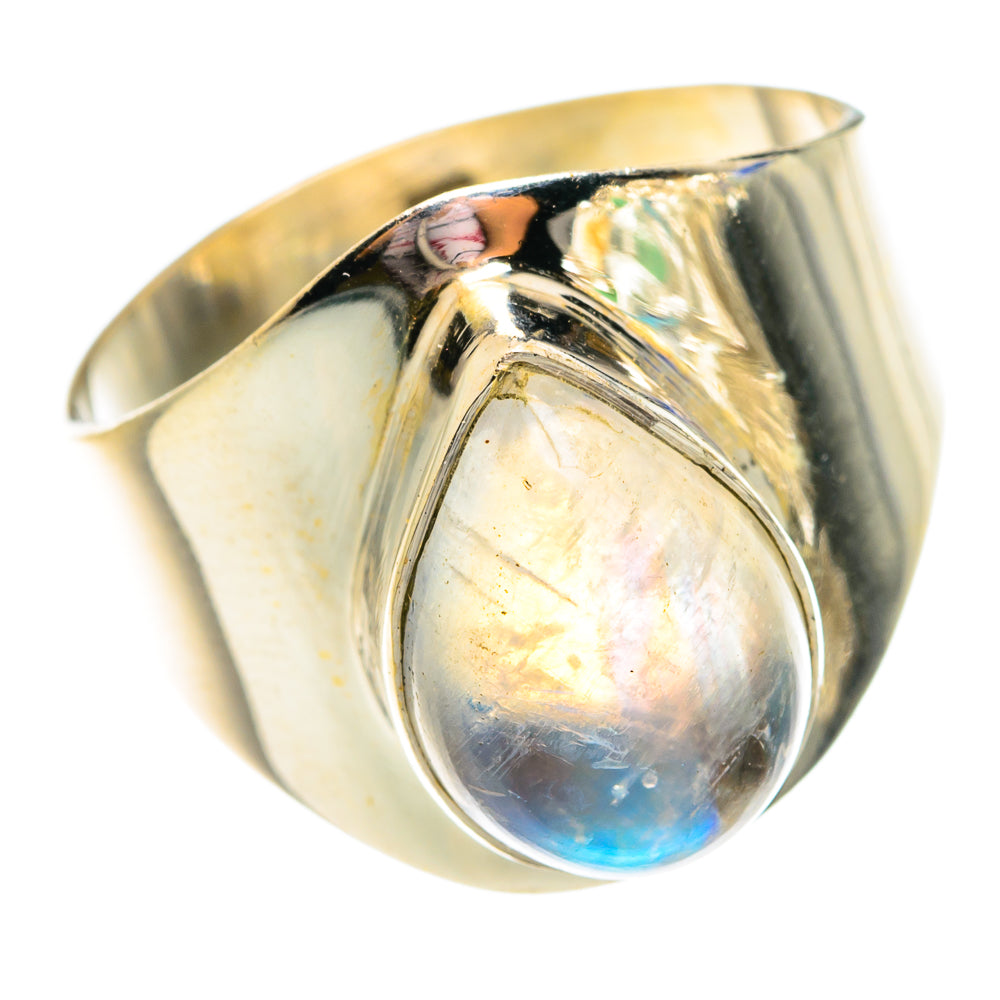 Rainbow Moonstone Rings handcrafted by Ana Silver Co - RING75813