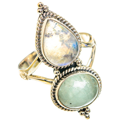 Rainbow Moonstone Rings handcrafted by Ana Silver Co - RING75830