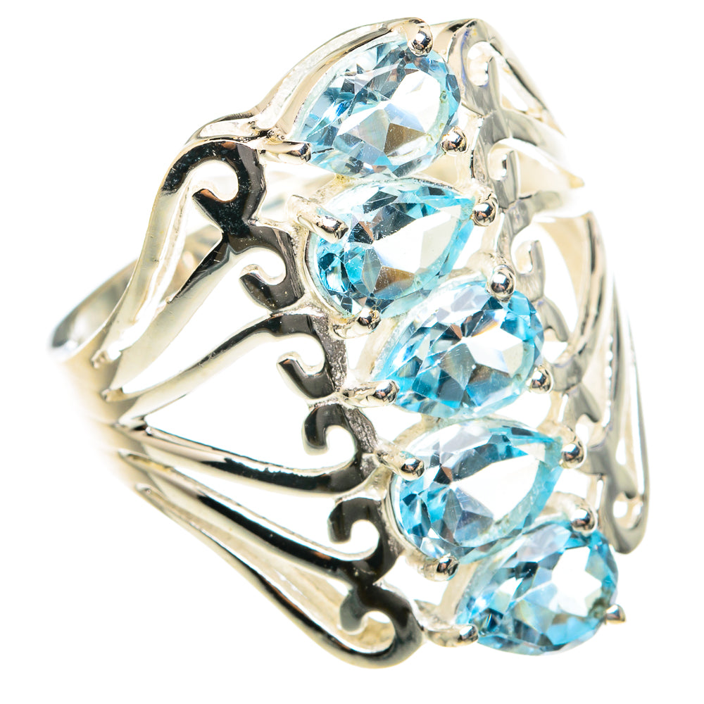 Blue Topaz Rings handcrafted by Ana Silver Co - RING75924