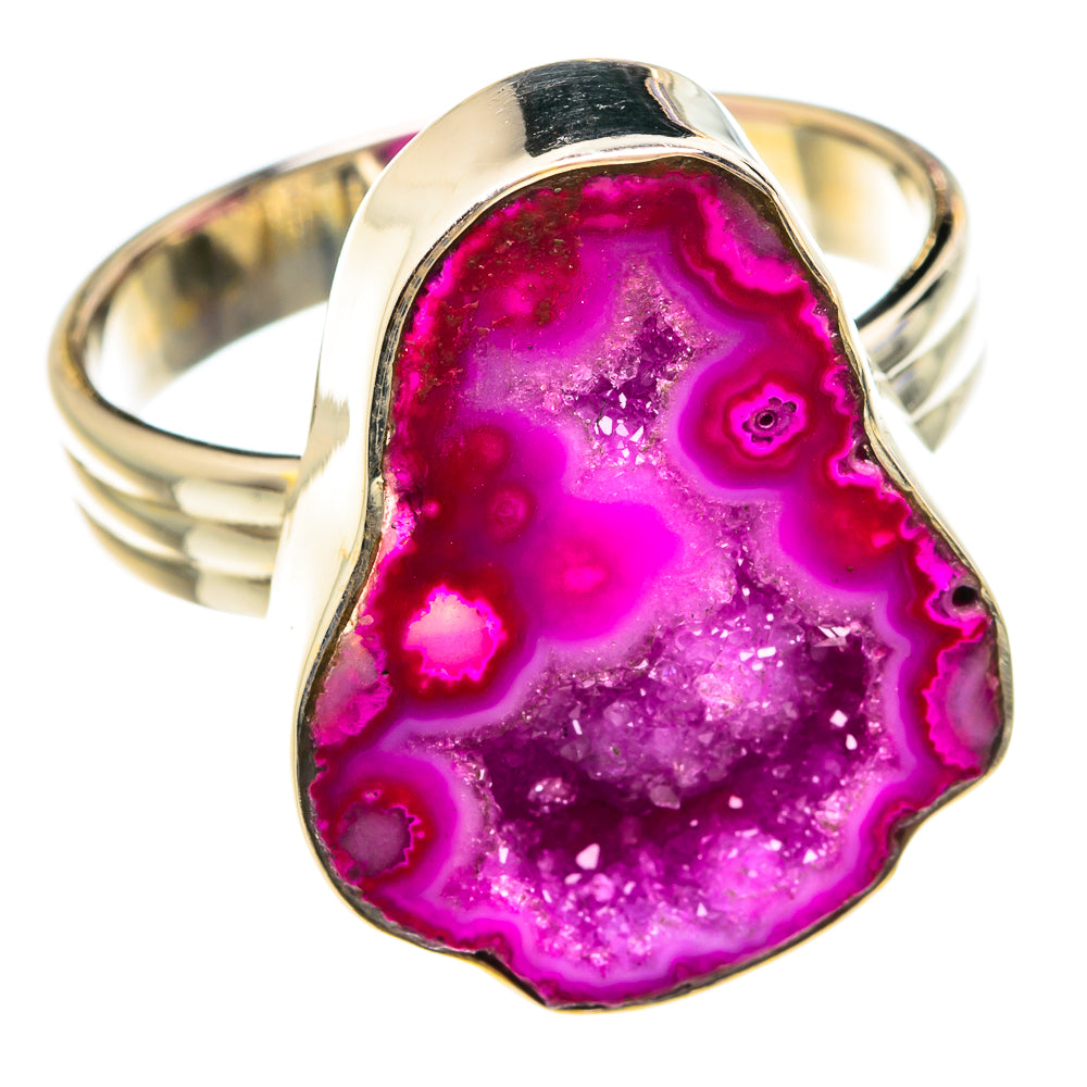 Pink Coconut Druzy Rings handcrafted by Ana Silver Co - RING75933