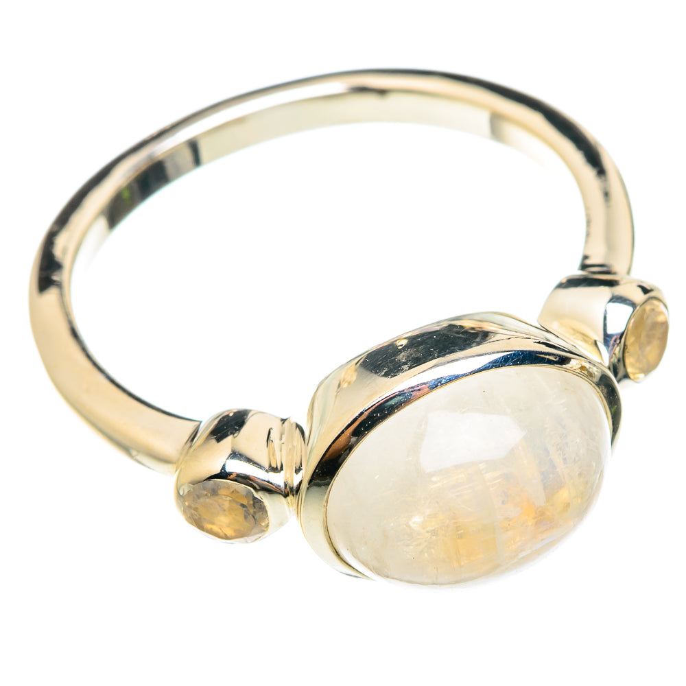 Rainbow Moonstone Rings handcrafted by Ana Silver Co - RING75945