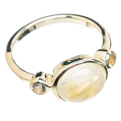 Rainbow Moonstone Rings handcrafted by Ana Silver Co - RING75971