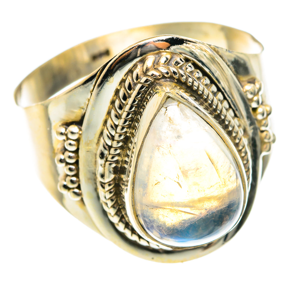 Rainbow Moonstone Rings handcrafted by Ana Silver Co - RING75994