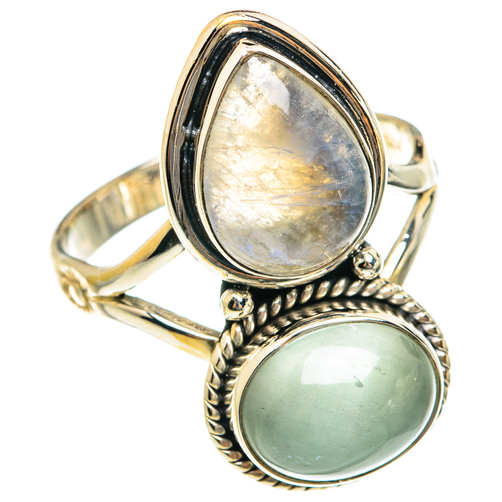Rainbow Moonstone Rings handcrafted by Ana Silver Co - RING76001