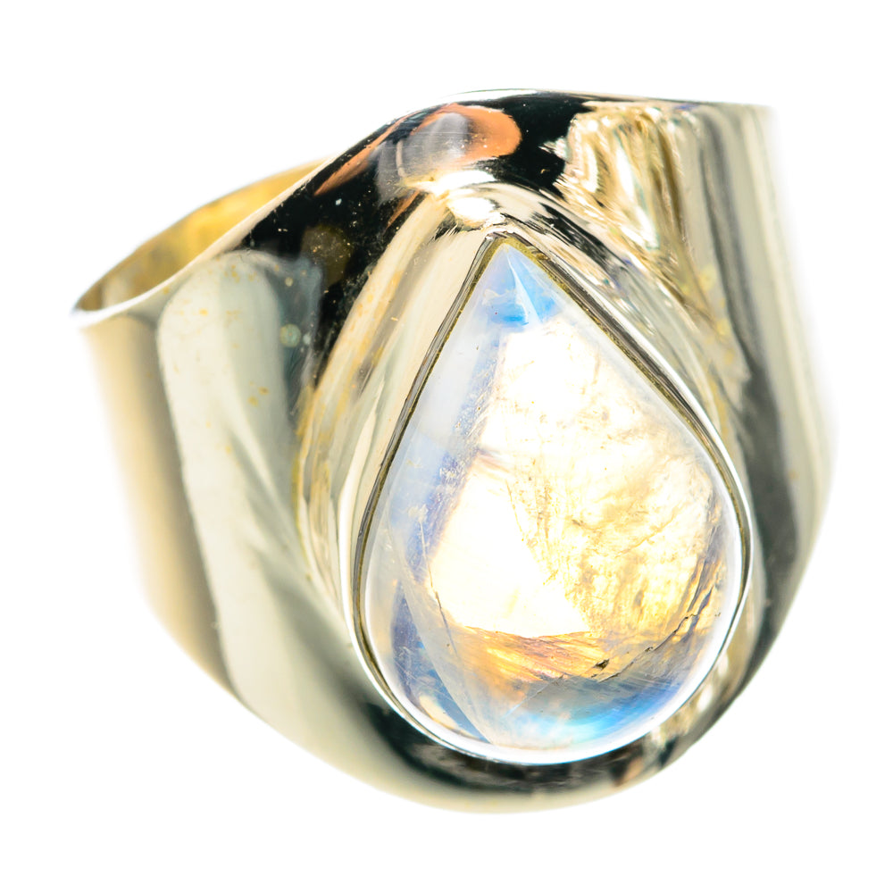 Rainbow Moonstone Rings handcrafted by Ana Silver Co - RING76022