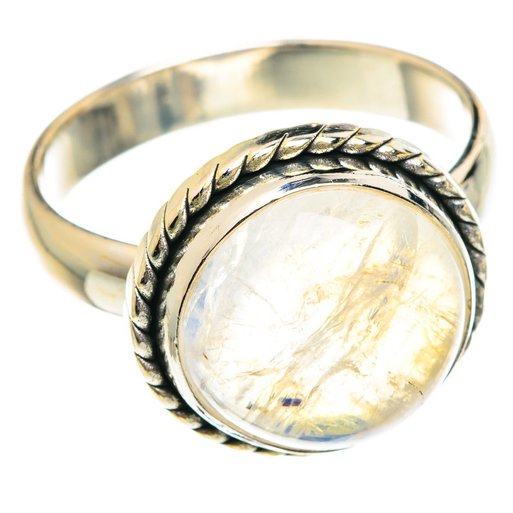 Rainbow Moonstone Rings handcrafted by Ana Silver Co - RING76023