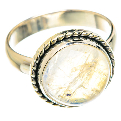 Rainbow Moonstone Rings handcrafted by Ana Silver Co - RING76023