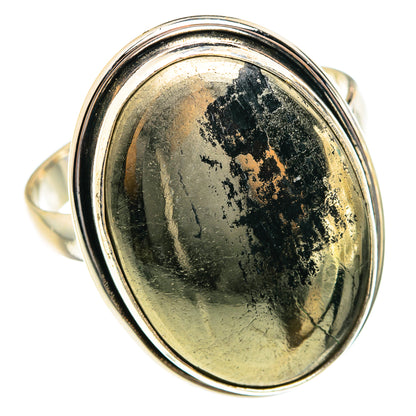 Pyrite In Black Onyx Rings handcrafted by Ana Silver Co - RING76044