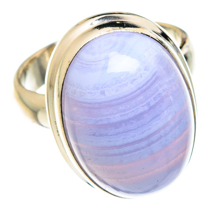 Blue Lace Agate Rings handcrafted by Ana Silver Co - RING76047