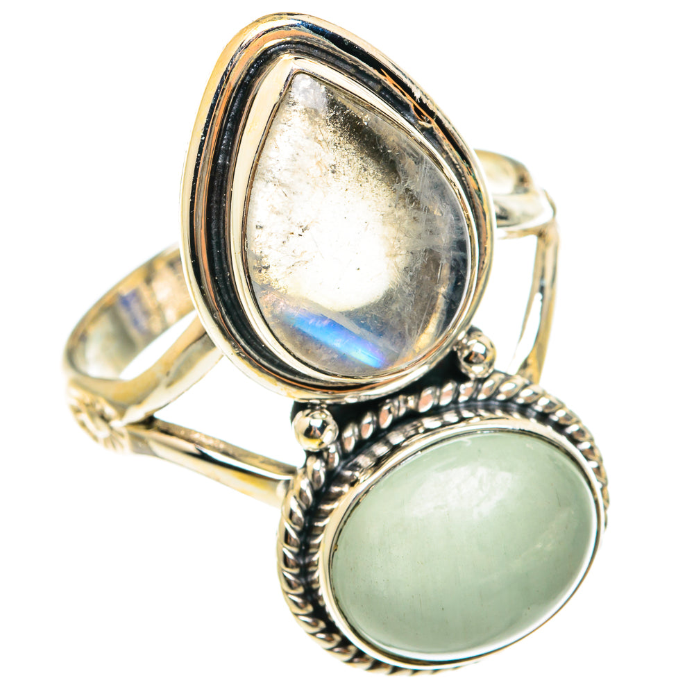 Rainbow Moonstone Rings handcrafted by Ana Silver Co - RING76050