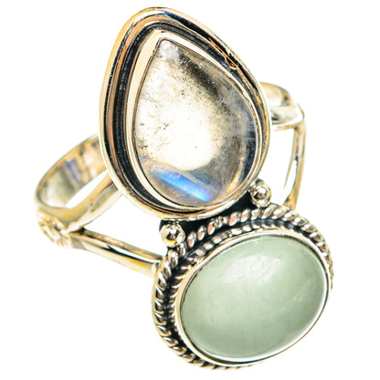 Rainbow Moonstone Rings handcrafted by Ana Silver Co - RING76050
