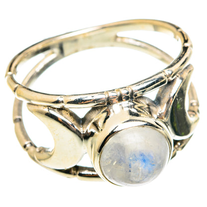 Rainbow Moonstone Rings handcrafted by Ana Silver Co - RING76067