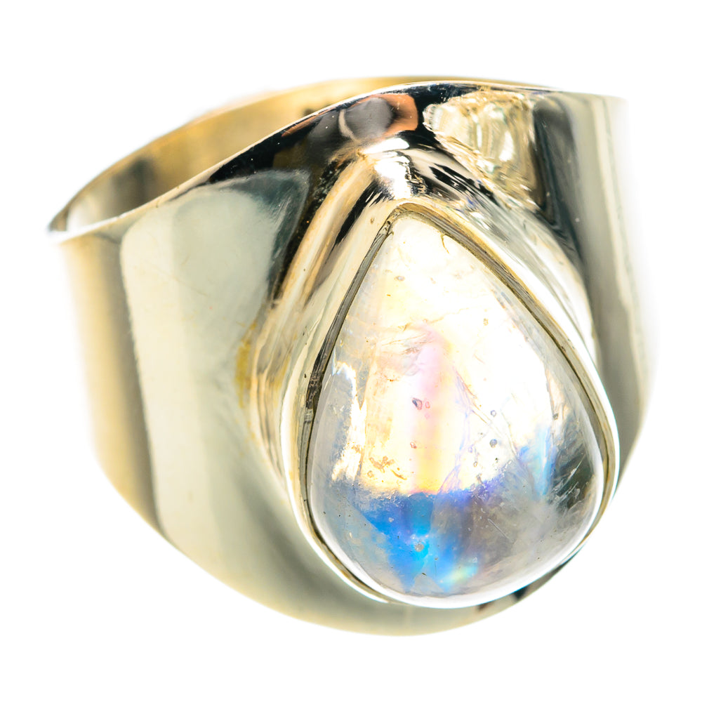 Rainbow Moonstone Rings handcrafted by Ana Silver Co - RING76068