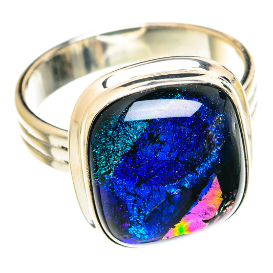 Dichroic Glass Rings handcrafted by Ana Silver Co - RING76069