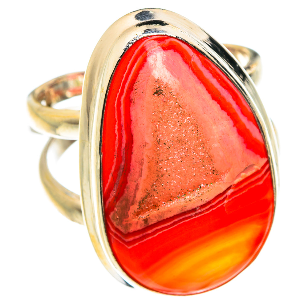 Red Botswana Agate Rings handcrafted by Ana Silver Co - RING76100