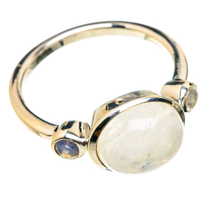Rainbow Moonstone Rings handcrafted by Ana Silver Co - RING76130