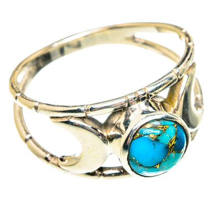 Blue Copper Composite Turquoise Rings handcrafted by Ana Silver Co - RING76134