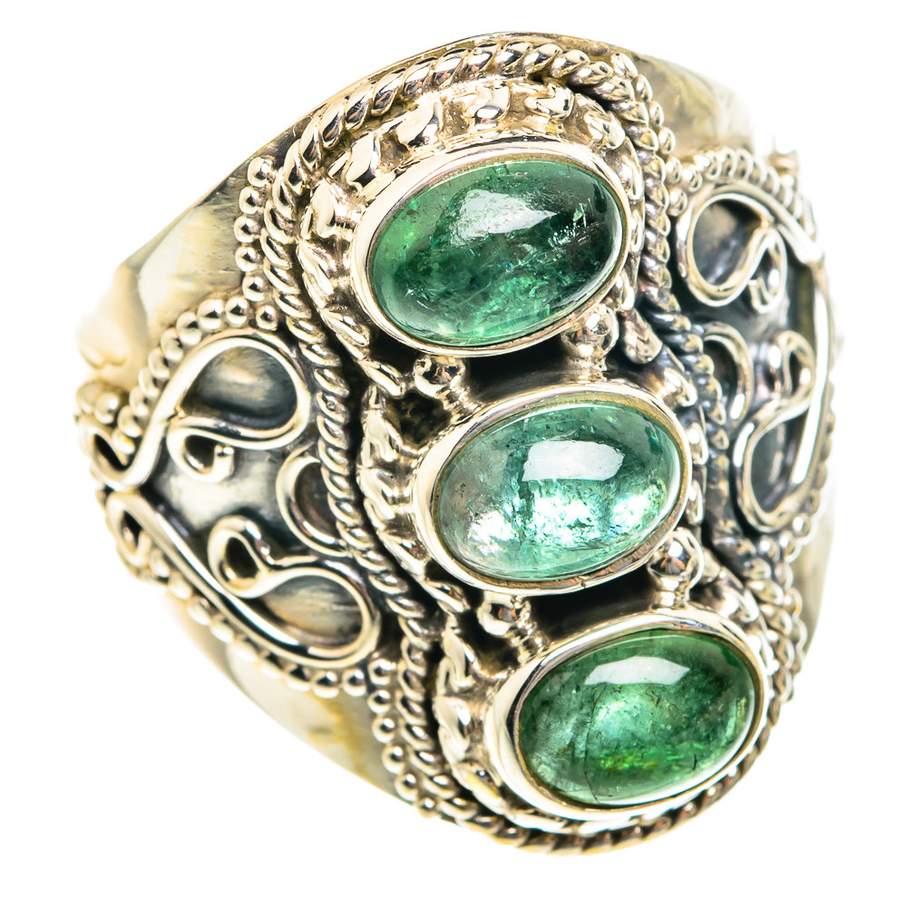Green Tourmaline Rings handcrafted by Ana Silver Co - RING76162