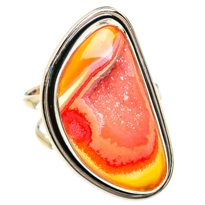 Red Geode Slice Rings handcrafted by Ana Silver Co - RING76174