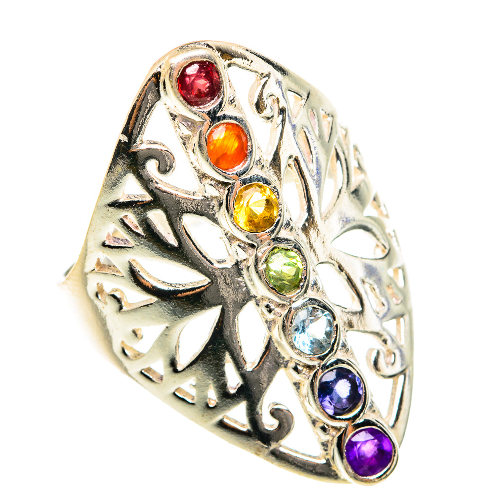 Multi-Stone Chakra Rings handcrafted by Ana Silver Co - RING76256