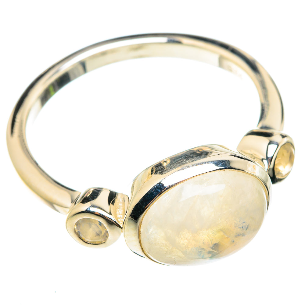 Rainbow Moonstone Rings handcrafted by Ana Silver Co - RING76291