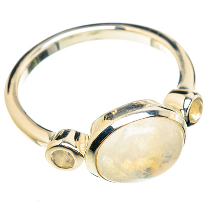 Rainbow Moonstone Rings handcrafted by Ana Silver Co - RING76291