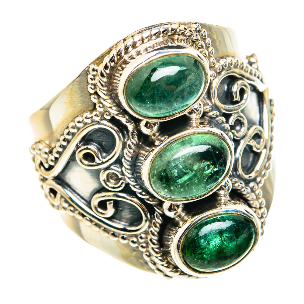 Green Tourmaline Rings handcrafted by Ana Silver Co - RING76327