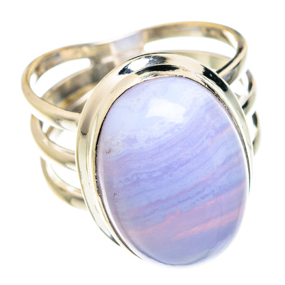 Blue Lace Agate Rings handcrafted by Ana Silver Co - RING76350