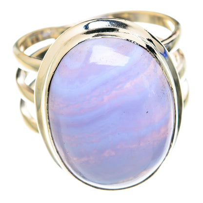 Blue Lace Agate Rings handcrafted by Ana Silver Co - RING76384