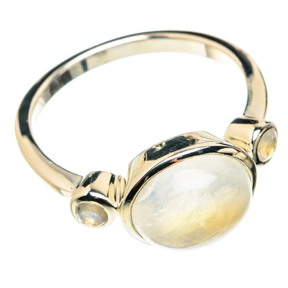 Rainbow Moonstone Rings handcrafted by Ana Silver Co - RING76385
