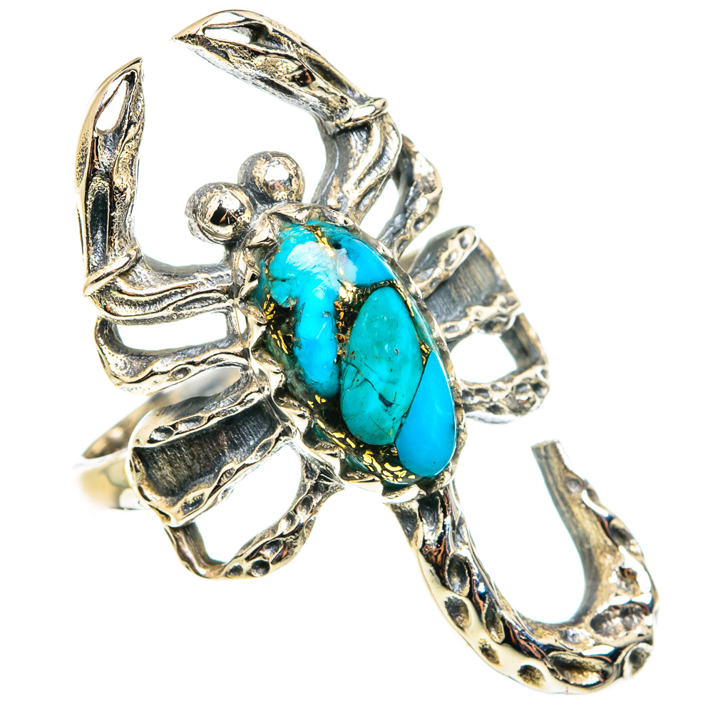 Blue Composite Turquoise Rings handcrafted by Ana Silver Co - RING76395