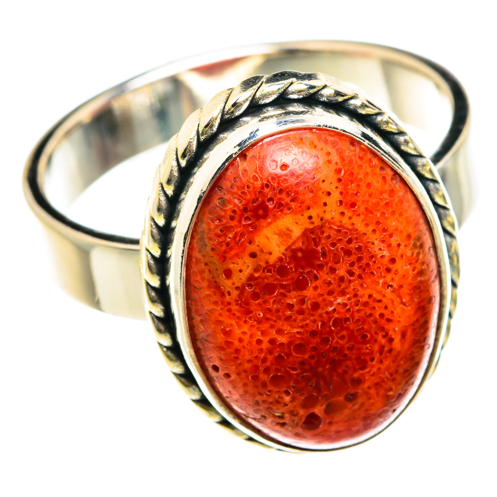 Sponge Coral Rings handcrafted by Ana Silver Co - RING76524 - Photo 2