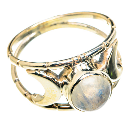 Rainbow Moonstone Rings handcrafted by Ana Silver Co - RING76544